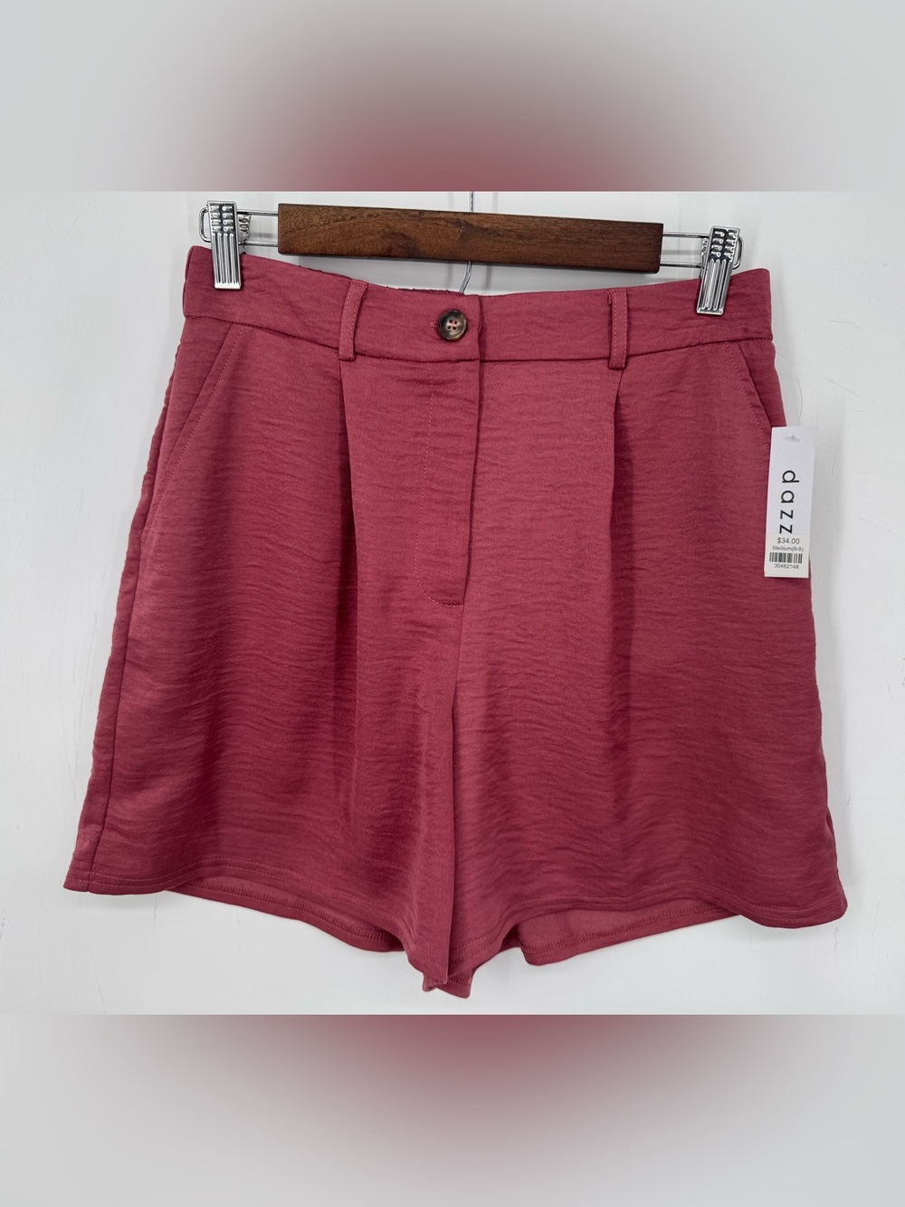 Dazz High-Rise Mauve Pull On Shorts Medium Coastal Feminine Resort Wear NWT